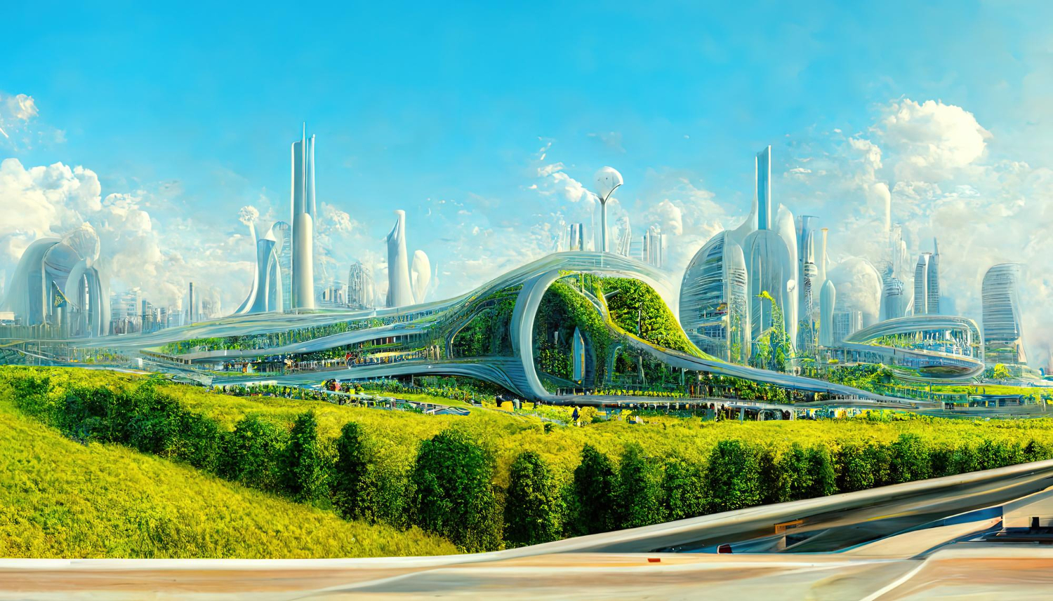 เมืองในอนาคตที่ใช้พลังงานหมุนเวียนเต็มรูปแบบ